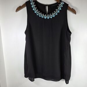 🆕️ Dorothy Perkins Black Beaded Neckline Sleeveless Top